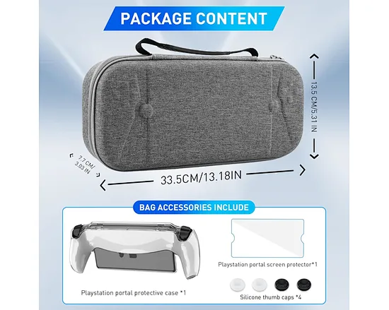 For PlayStation PS Portal Game Console Hard Case Handbag Storage Bag+Screen  Film