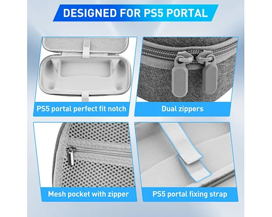 Case for Playstation Portal Remote Player, PS5 Portal Protective Case with  Playstation Portal Accessories, Comfortable Ergonomic Grip Player-White